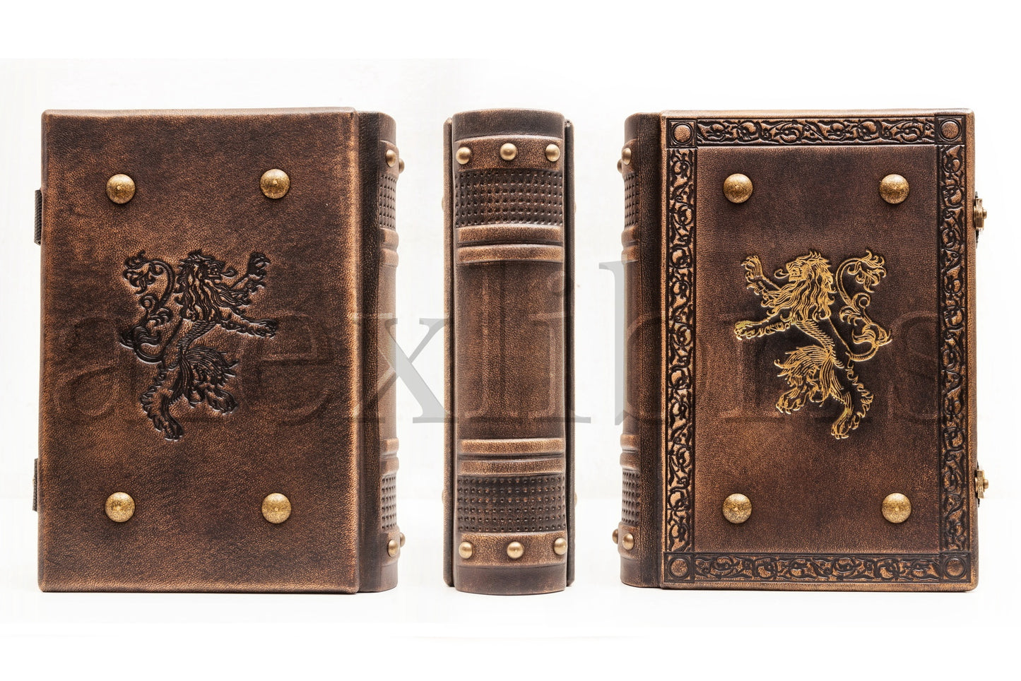 Lions Leather Journal: Large 7.5 x 10 Inches, 600 Blank Pages - Embark on a Royal Journey with this Heraldic Book, Perfect for Artists and Enthusiasts of Medieval Culture