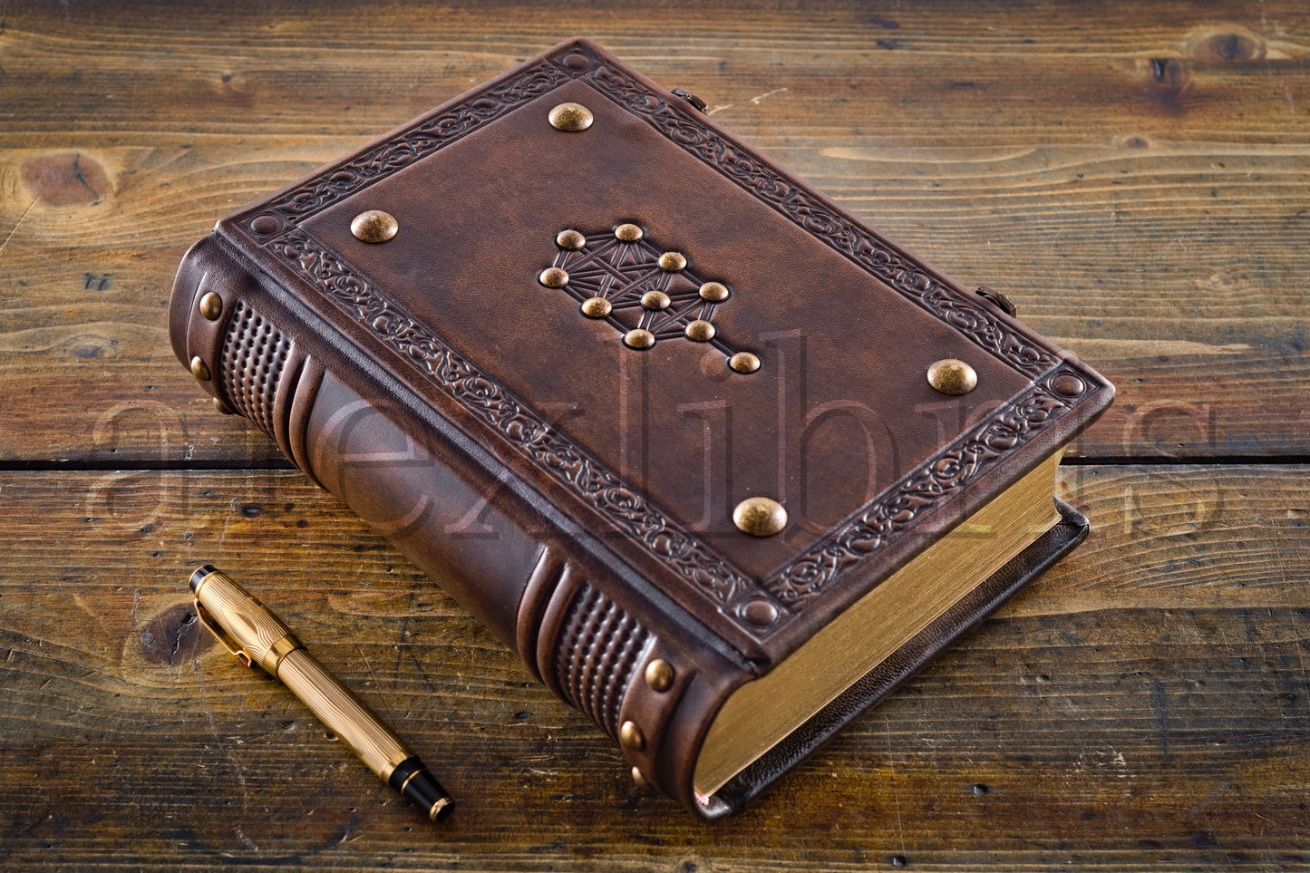 Kabbalah Leather Journal: Large 7.5 x 10 Inches, 600 Blank Pages - Embark on a Spiritual Journey with the Sacred Tree of Life in this Book of Shadows