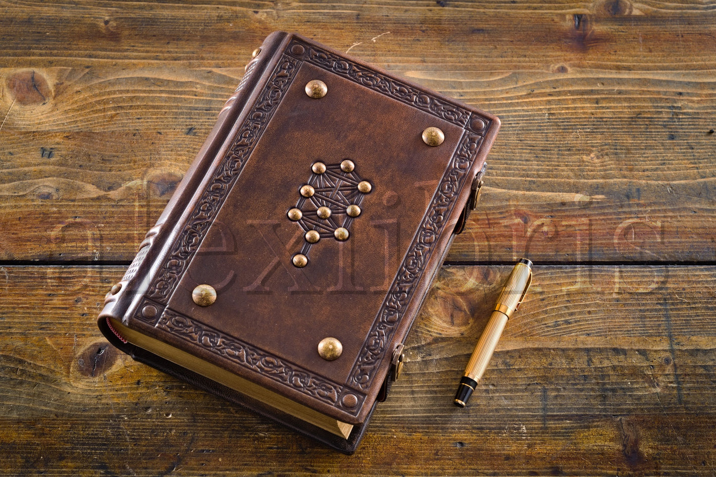 Kabbalah Leather Journal: Large 7.5 x 10 Inches, 600 Blank Pages - Embark on a Spiritual Journey with the Sacred Tree of Life in this Book of Shadows
