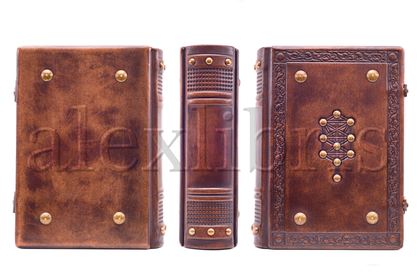 Kabbalah Leather Journal: Large 7.5 x 10 Inches, 600 Blank Pages - Embark on a Spiritual Journey with the Sacred Tree of Life in this Book of Shadows