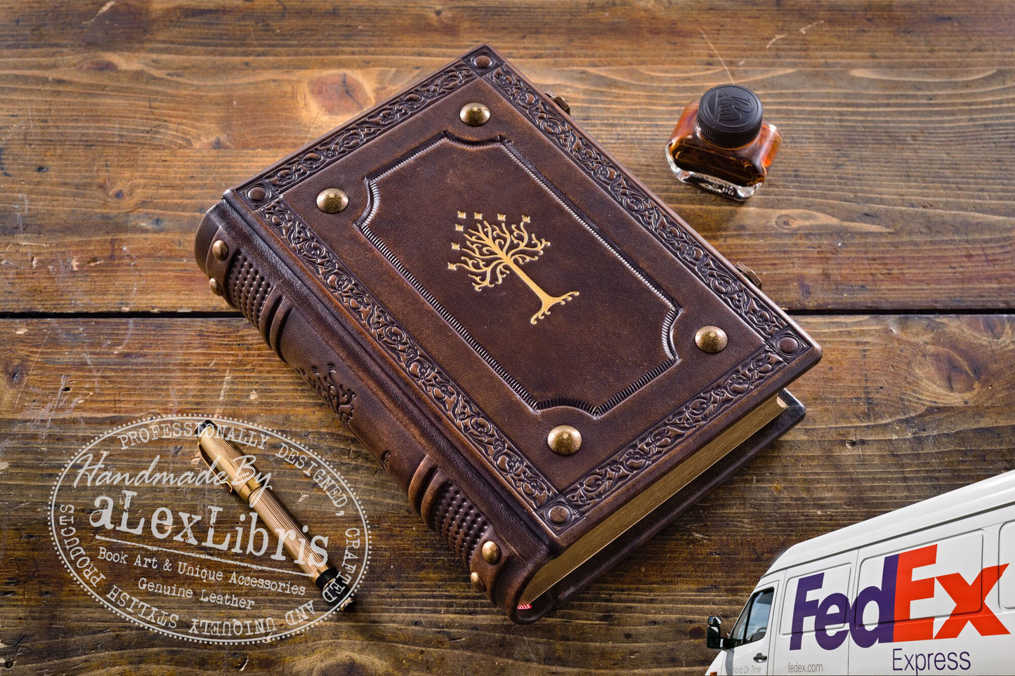 Gondor Tree Leather Journal: Large 7.5 x 10 Inches, 600 Blank Pages - Realm of Gondor with this Antiqued Leather Journal