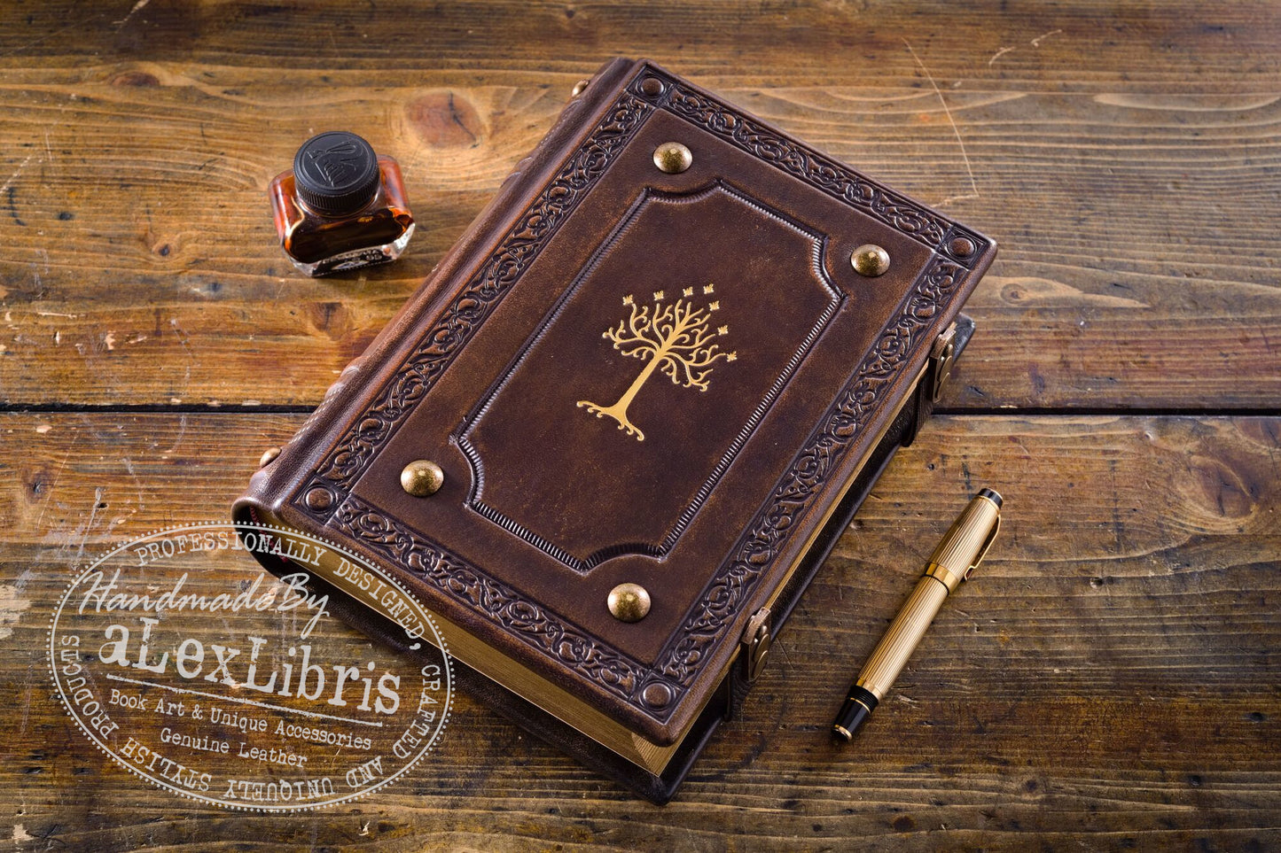 Gondor Tree Leather Journal: Large 7.5 x 10 Inches, 600 Blank Pages - Realm of Gondor with this Antiqued Leather Journal