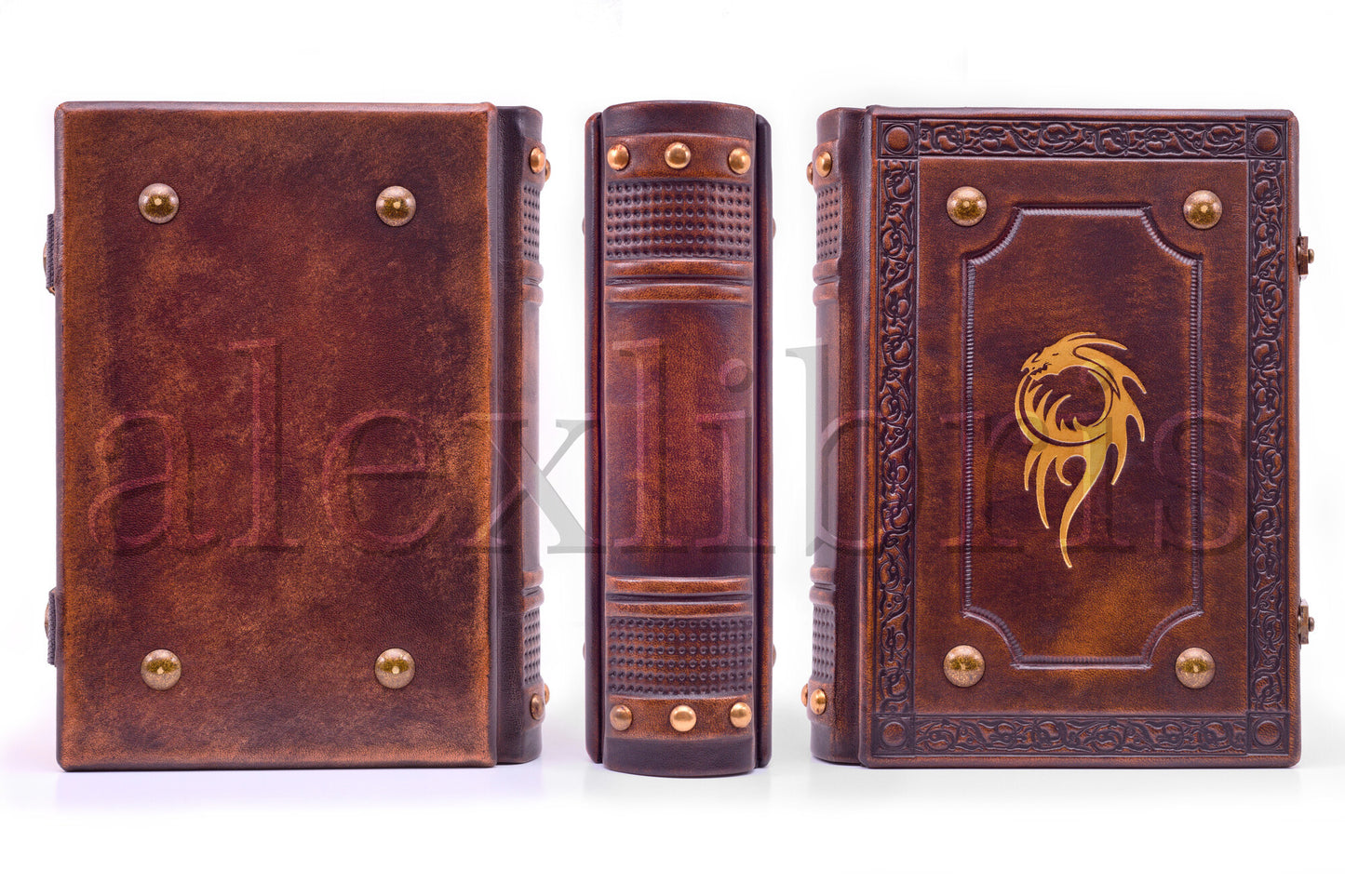 Dragon Leather Journal: Large 7.5 x 10 Inches, 600 Blank Pages - Ignite Your Imagination with this Antiqued Leather Journal