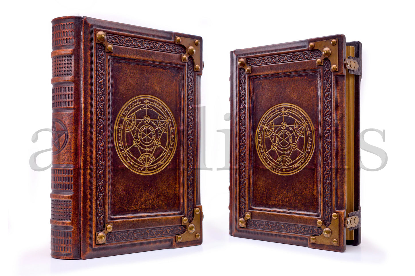 Alchemy Leather Journal: Large 10 x 13 Inches, 500 Blank Pages - Unleash Your Inner Alchemist with this Striking Red Leather Journal