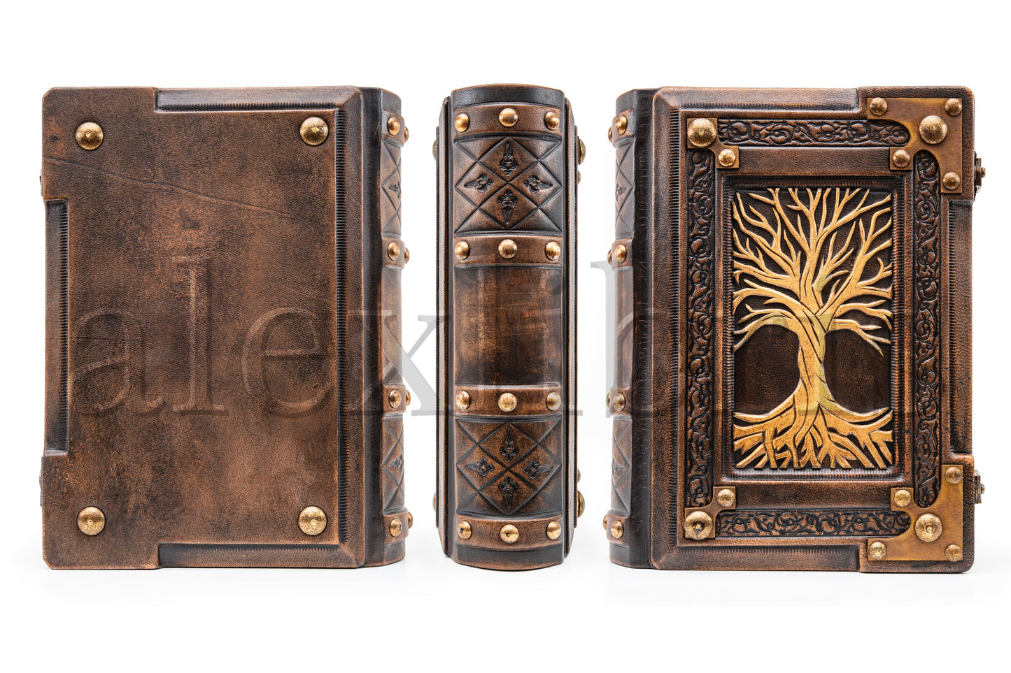 Tree of Life Leather Journal: Large 8 x 10 Inches, 600 Blank Pages, Medieval Style - A Pinnacle of Wisdom and Growth