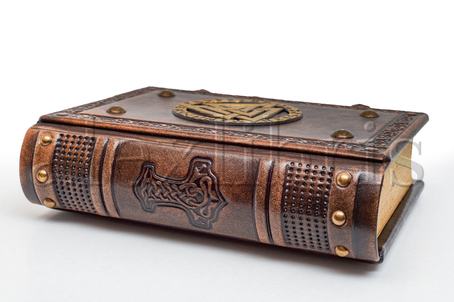 Valknut Leather Journal: Large 7.5 x 10 Inches, 600 Blank Pages - A Tribute to the Norse Gods and the Wisdom of Havamal