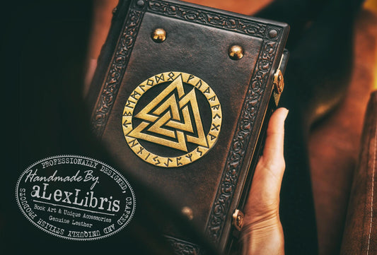 Valknut Leather Journal: Large 7.5 x 10 Inches, 600 Blank Pages - A Tribute to the Norse Gods and the Wisdom of Havamal