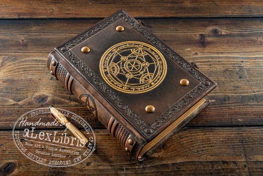 Alchemy Leather Journal: Large 7.5 x 10 Inches, 600 Blank Pages - Unleash your Inner Alchemist with this Antiqued Leather Journal