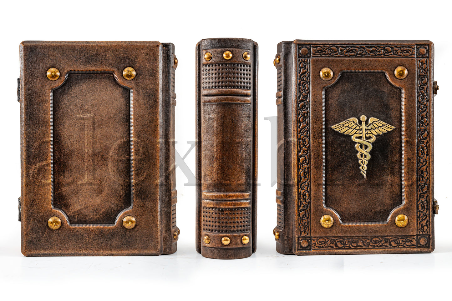 Caduceus Leather Journal: Large 7.5 x 10 Inches, 600 Blank Pages - Embrace the Eternal Cycle with this Antiqued Leather Journal