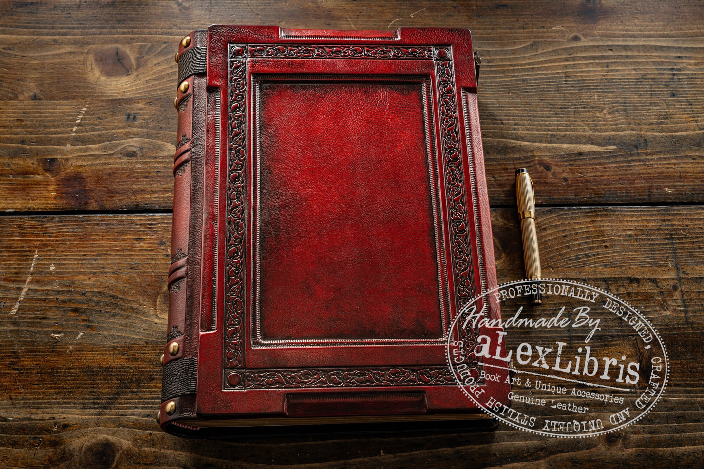 Medieval styled leather journal: Large 10" x 13" - Book of Shadows - Magical journal - Magician book - Traveler sketchbook