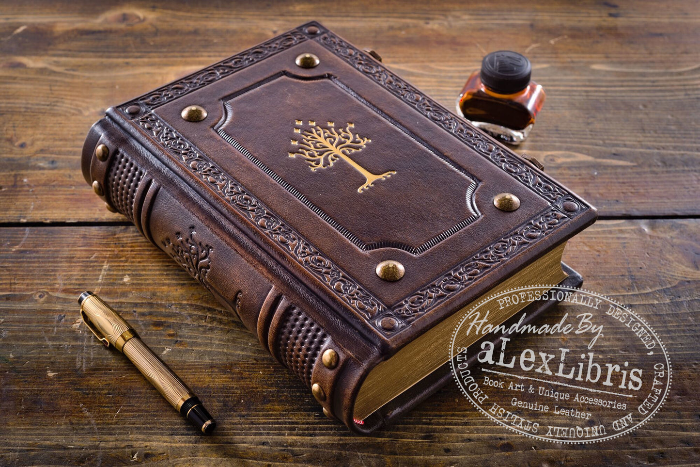 Gondor Tree Leather Journal: Large 7.5 x 10 Inches, 600 Blank Pages - Realm of Gondor with this Antiqued Leather Journal