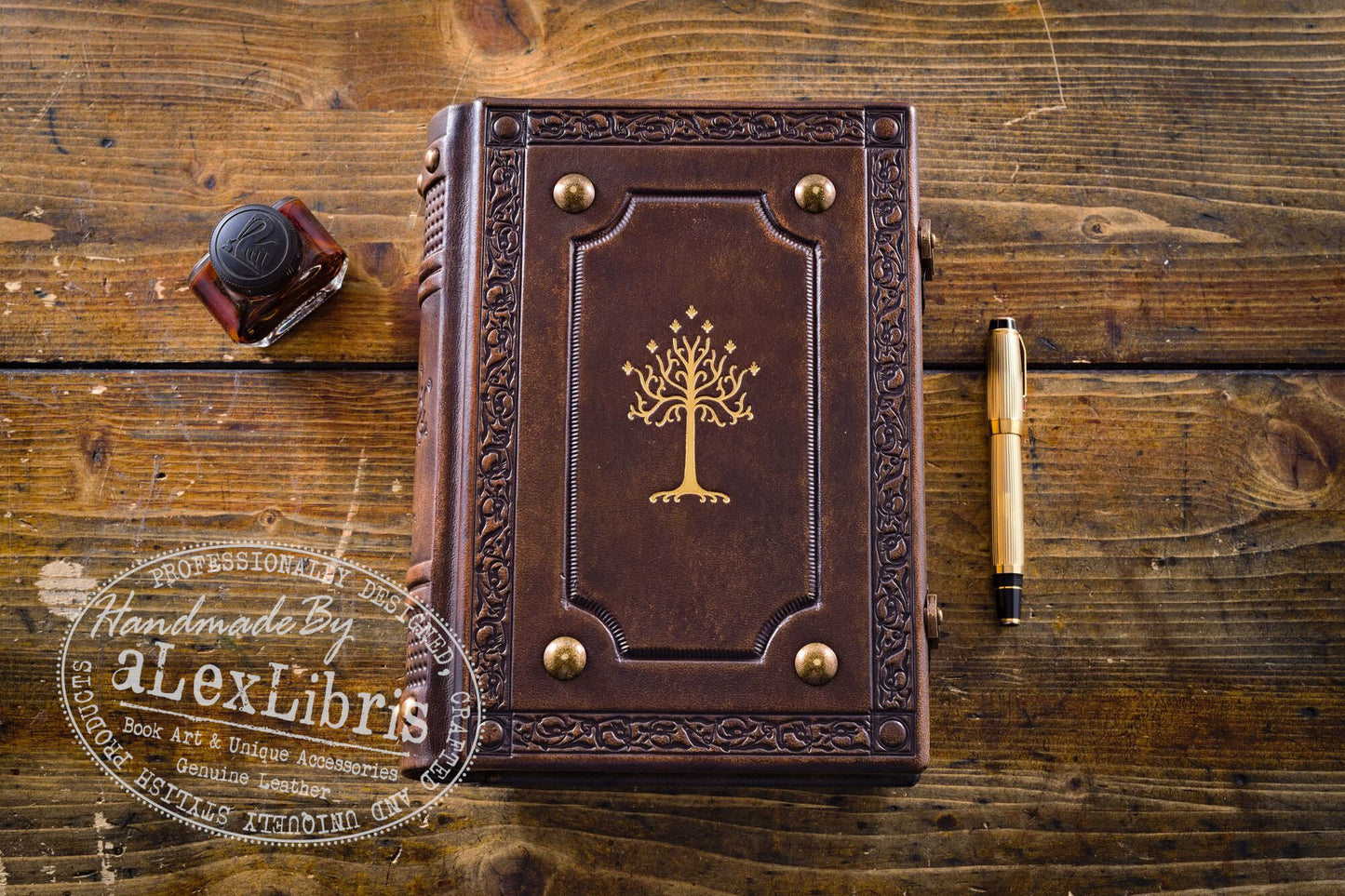 Gondor Tree Leather Journal: Large 7.5 x 10 Inches, 600 Blank Pages - Realm of Gondor with this Antiqued Leather Journal