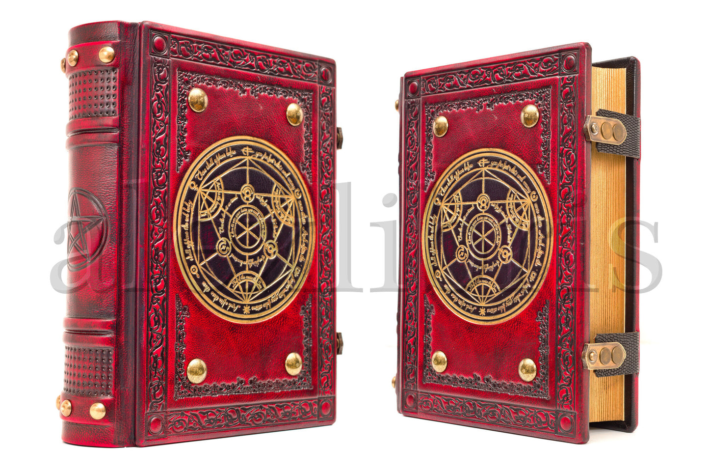 Alchemy Leather Journal: Large 7.5 x 10 Inches, 600 Blank Pages - Unleash Your Inner Alchemist with this Striking Red Leather Journal