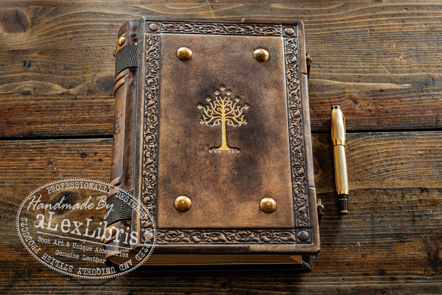 Gondor Tree Leather Journal: Large 8 x 10 Inches, 500 Blank Pages - Realm of Gondor with this Antiqued Leather Journal