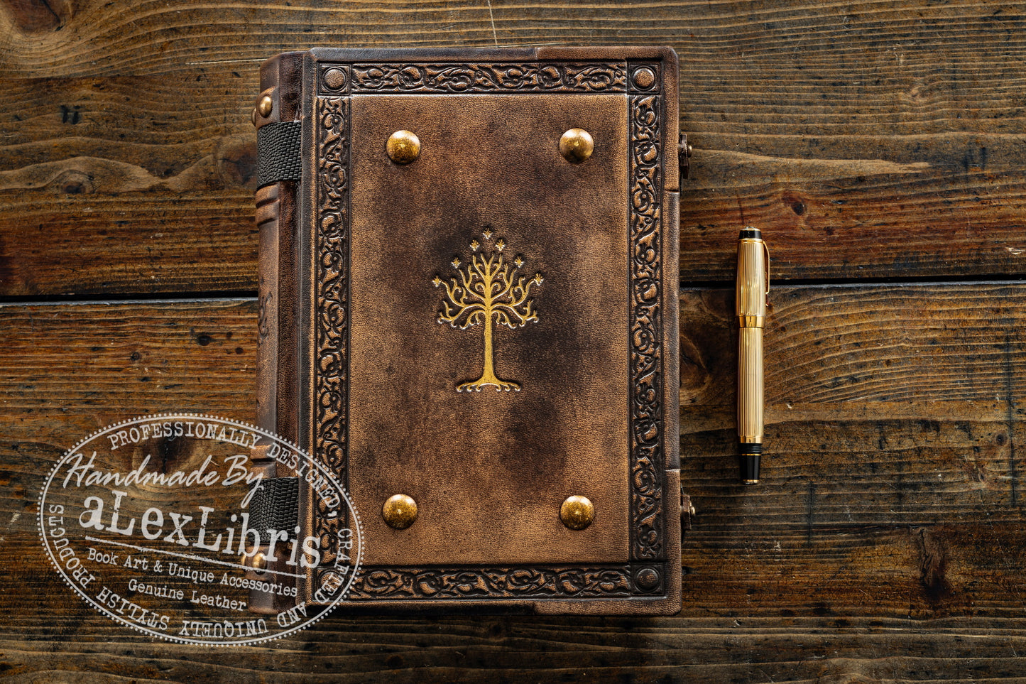 Gondor Tree Leather Journal: Large 8 x 10 Inches, 500 Blank Pages - Realm of Gondor with this Antiqued Leather Journal